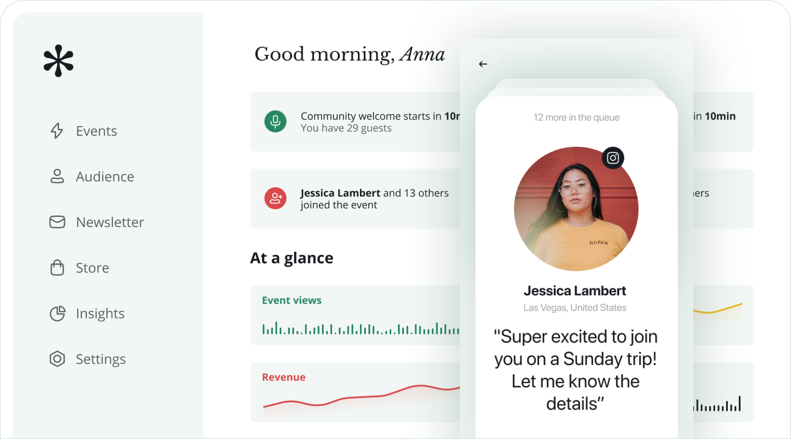 Software interface and a mobile screen